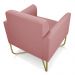 Kit 02 Poltronas Marisa Suede Rose Base X Industrial Dourado - D'Rossi