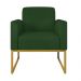 Kit 02 Poltronas Marisa Suede Verde Base Industrial Metálica Dourado D'Rossi