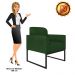 Kit 02 Poltronas Marisa Suede Verde Base Industrial Metálica Preto D'Rossi