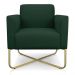 Kit 02 Poltronas Marisa Suede Verde Base X Industrial Dourado - D'Rossi