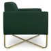 Kit 02 Poltronas Marisa Suede Verde Base X Industrial Dourado - D'Rossi