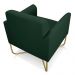 Kit 02 Poltronas Marisa Suede Verde Base X Industrial Dourado - D'Rossi