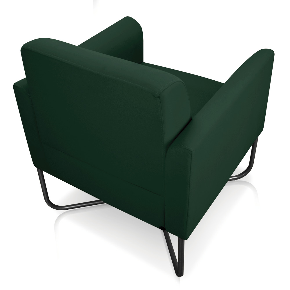 Kit 02 Poltronas Marisa Suede Verde Base X Industrial Preto - D'Rossi