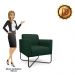 Kit 02 Poltronas Marisa Suede Verde Base X Industrial Preto - D'Rossi