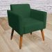 Kit 02 Poltronas Marisa Suede Verde Pés Palito Castanho D'Rossi