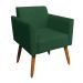 Kit 02 Poltronas Marisa Suede Verde Pés Palito Castanho D'Rossi