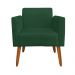 Kit 02 Poltronas Marisa Suede Verde Pés Palito Castanho D'Rossi