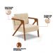 Kit 02 Poltronas Melissa Suede Bege Base de Madeira Castanho - D'Rossi