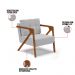Kit 02 Poltronas Melissa Suede Cinza Base de Madeira Castanho - D'Rossi
