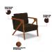 Kit 02 Poltronas Melissa Suede Marrom Base de Madeira Castanho - D'Rossi