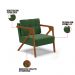 Kit 02 Poltronas Melissa Suede Verde Base de Madeira Castanho - D'Rossi