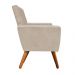 Kit 02 Poltronas Nina Suede Bege Pés Palito Castanho D'Rossi
