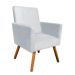 Kit 02 Poltronas Nina Suede Cinza Pés Palito Castanho D'Rossi