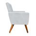 Kit 02 Poltronas Nina Suede Cinza Pés Palito Castanho D'Rossi