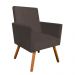Kit 02 Poltronas Nina Suede Marrom Pés Palito Castanho D'Rossi