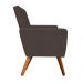 Kit 02 Poltronas Nina Suede Marrom Pés Palito Castanho D'Rossi