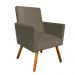 Kit 02 Poltronas Nina Suede Marrom Rato Pés Palito D'Rossi