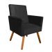 Kit 02 Poltronas Nina Suede Preto Pés Palito Castanho D'Rossi