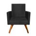 Kit 02 Poltronas Nina Suede Preto Pés Palito Castanho D'Rossi