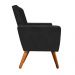 Kit 02 Poltronas Nina Suede Preto Pés Palito Castanho D'Rossi