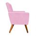 Kit 02 Poltronas Nina Suede Rosa Bebê Pés Palito Castanho D'Rossi