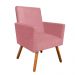 Kit 02 Poltronas Nina Suede Rose Pés Palito Castanho D'Rossi