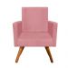 Kit 02 Poltronas Nina Suede Rose Pés Palito Castanho D'Rossi
