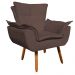 Kit 02 Poltronas Opala Suede Marrom Pés Palito Castanho D'Rossi