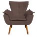 Kit 02 Poltronas Opala Suede Marrom Pés Palito Castanho D'Rossi