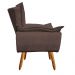 Kit 02 Poltronas Opala Suede Marrom Pés Palito Castanho D'Rossi