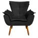Kit 02 Poltronas Opala Suede Preto Pés Palito Castanho D'Rossi
