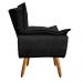 Kit 02 Poltronas Opala Suede Preto Pés Palito Castanho D'Rossi