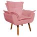 Kit 02 Poltronas Opala Suede Rose Pés Palito Castanho D'Rossi