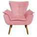 Kit 02 Poltronas Opala Suede Rose Pés Palito Castanho D'Rossi