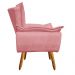 Kit 02 Poltronas Opala Suede Rose Pés Palito Castanho D'Rossi
