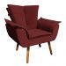 Kit 02 Poltronas Opala Veludo Marsala Pés Palito Castanho - D'Rossi