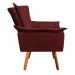 Kit 02 Poltronas Opala Veludo Marsala Pés Palito Castanho - D'Rossi