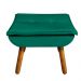 Kit 02 Poltronas Opala com 01 Puff Opala Veludo Verde Esmeralda Pés Palito Castanho - D'Rossi