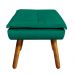 Kit 02 Poltronas Opala com 01 Puff Opala Veludo Verde Esmeralda Pés Palito Castanho - D'Rossi