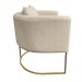 Kit 02 Poltronas Paola Linho Base Metálica Dourado - D'Rossi