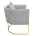 Kit 02 Poltronas Paola Suede Cinza Base Metálica Dourado - D'Rossi