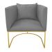 Kit 02 Poltronas Paola Suede Grafite Base Metálica Dourado - D'Rossi
