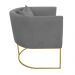 Kit 02 Poltronas Paola Suede Grafite Base Metálica Dourado - D'Rossi