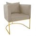 Kit 02 Poltronas Paola Suede Marrom Rato Base Metálica Dourado - D'Rossi