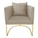 Kit 02 Poltronas Paola Suede Marrom Rato Base Metálica Dourado - D'Rossi