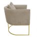 Kit 02 Poltronas Paola Suede Marrom Rato Base Metálica Dourado - D'Rossi