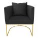 Kit 02 Poltronas Paola Suede Preto Base Metálica Dourado - D'Rossi