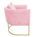 Kit 02 Poltronas Paola Suede Rosa Bebê Base Metálica Dourado - D'Rossi