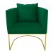 Kit 02 Poltronas Paola Suede Verde Base Metálica Dourado - D'Rossi