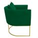 Kit 02 Poltronas Paola Suede Verde Base Metálica Dourado - D'Rossi